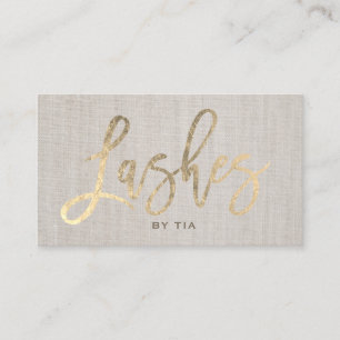 Carte De Visite Lashes Eyelash Artiste maquillage Typographie D'Or