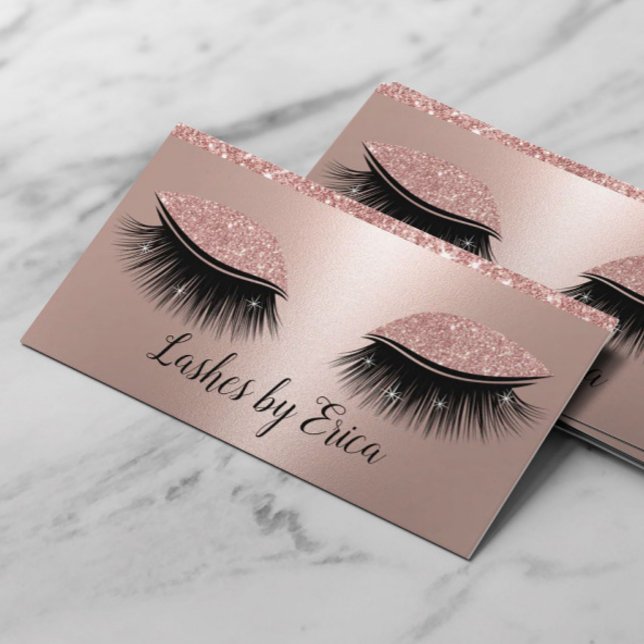 Carte De Visite Lashes Eyelash Eye maquillage Artiste Rose Gold Sa (Créateur téléchargé)