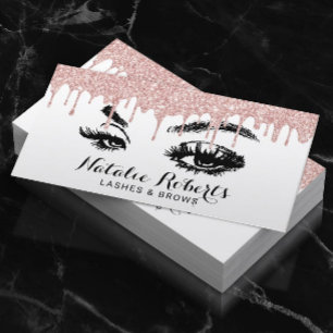Carte De Visite Lashes Eyelash maquillage Artiste Rose Gold Drives