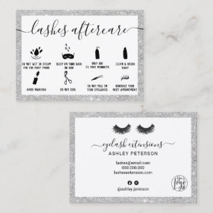 Carte De Visite Lashes illustrations de postsoins argent parties s