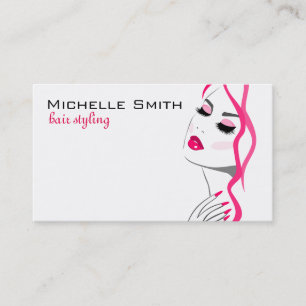 Carte De Visite Lashes Manucure Cheveux rose fille marque de beaut