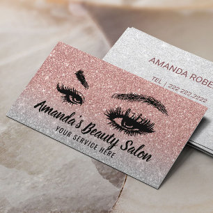 Carte De Visite Lashes Maquillage Artiste Beauté Salon Rose Or Arg
