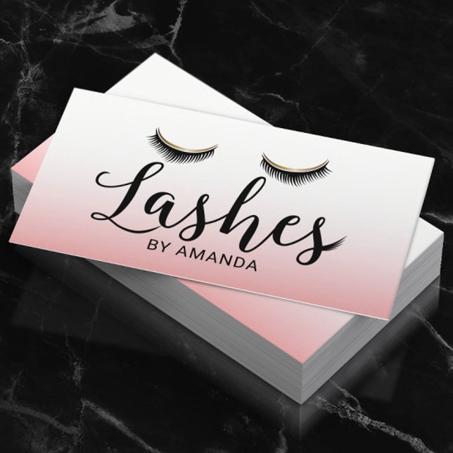 Carte De Visite Lashes Maquillage Artiste Eyelash Extension Blush  (Créateur téléchargé)