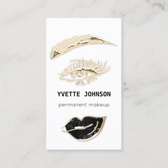 Carte De Visite Lashes professionnels Brosses logo maquillage Lèvr (Devant)