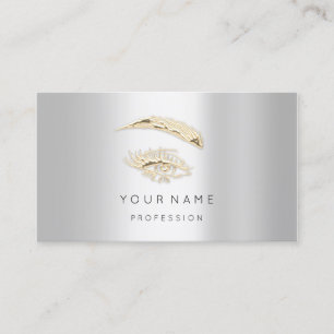 Carte De Visite Lashes professionnels Brosses logo maquillage Or A