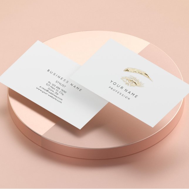 Carte De Visite Lashes professionnels Brosses logo maquillage Or B (Créateur téléchargé)