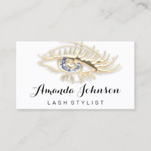 Carte De Visite Lashes professionnels Brosses logo maquillage Or B
