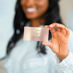 Carte De Visite Lashes professionnels Brosses logo maquillage Rose