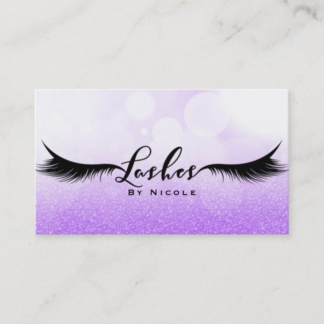 Carte De Visite Lashes Purple Sparkle Glamor Eyelashes maquillage (Devant)