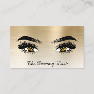 Carte De Visite *~* Lashes QR Brows Extensions Gold Parties scinti