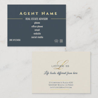 Carte De Visite Latitude 33 Minimaliste Oversized