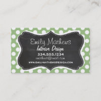 Laurel Green Pois ; Chalkboard look