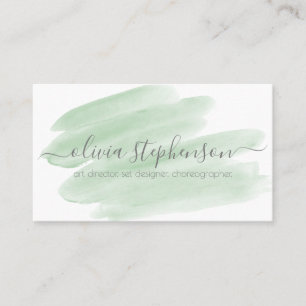 Carte De Visite Lavage à l'aquarelle vert Sage