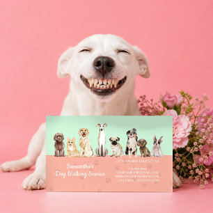 Carte De Visite Lavage de chien vert en libre-service Bain de chio