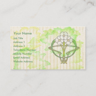 Carte De Visite lavage de couleur floral de l'eau d'art déco
