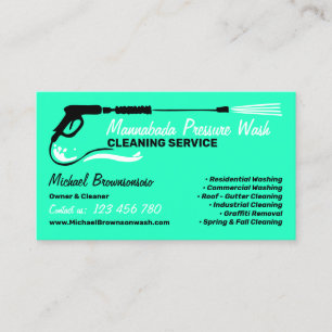 Carte De Visite Lavage de pression turquoise