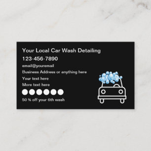 Carte De Visite Lavage de voiture cool Loyauté Primes Auto Détail