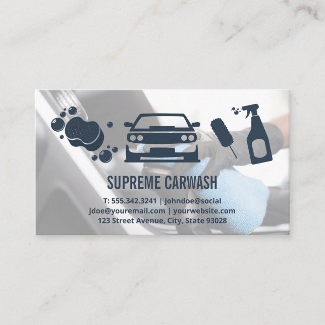 Carte De Visite Lavage de voiture et détails | Nettoyages intérieu (Devant)