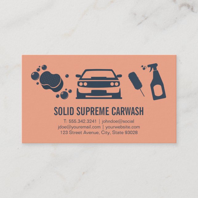 Carte De Visite Lavage de voiture et détails | Service de nettoyag (Devant)