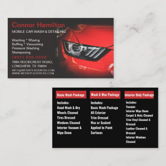 Carte De Visite Lavage de voiture mobile Détail de la pression Lav