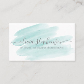 Carte De Visite Lavage Turquoise à l'aquarelle