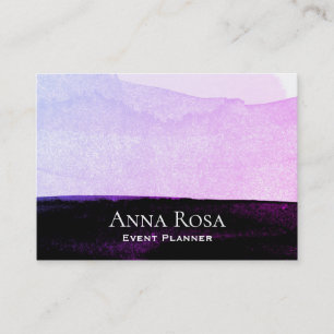 Carte De Visite Lavande noire pourpre de rose abstrait d'aquarelle