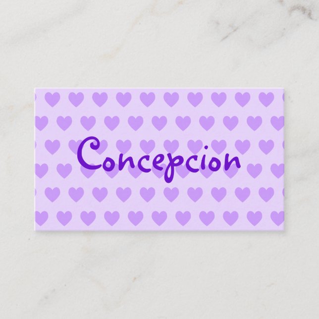 Carte De Visite Lavande personnalisée et Motif de coeur pourpre (Devant)