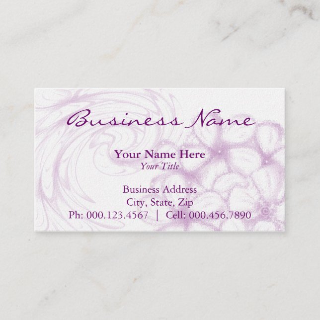 Carte De Visite lavande plumeria ~ bc (Devant)