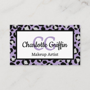 Carte De Visite Lavande Purple Empreinte de léopard Lash & Maquill