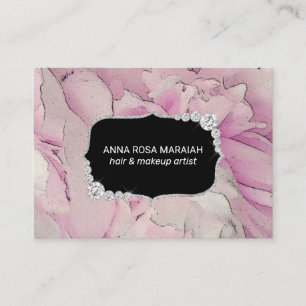 Carte De Visite *~* Lavande rose Beauté Artiste Diamants Floral