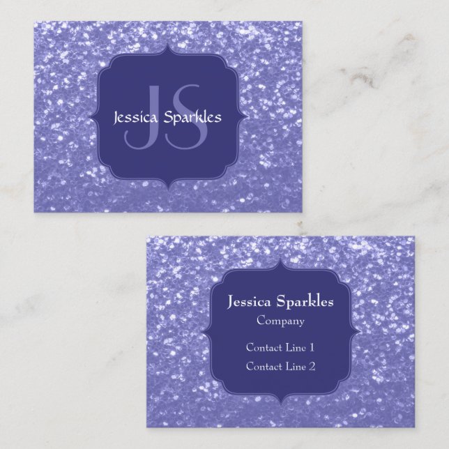 Carte De Visite Lavande violet scintille parties scintillant bling (Devant / Derrière)