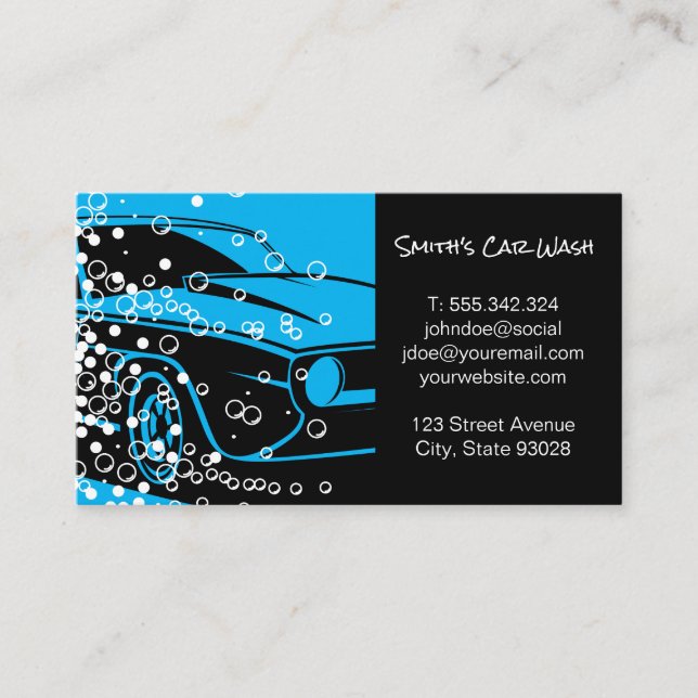 Carte De Visite Lave-auto | Détail de la voiture automatique | Ser (Devant)