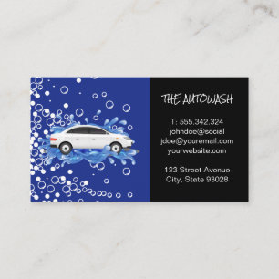 Carte De Visite Lave-auto   Service de nettoyage   Voiture dans l'