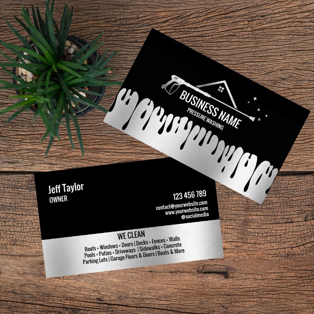 Carte De Visite Lave-linge à pression professionnelle Toit B (Créateur téléchargé)