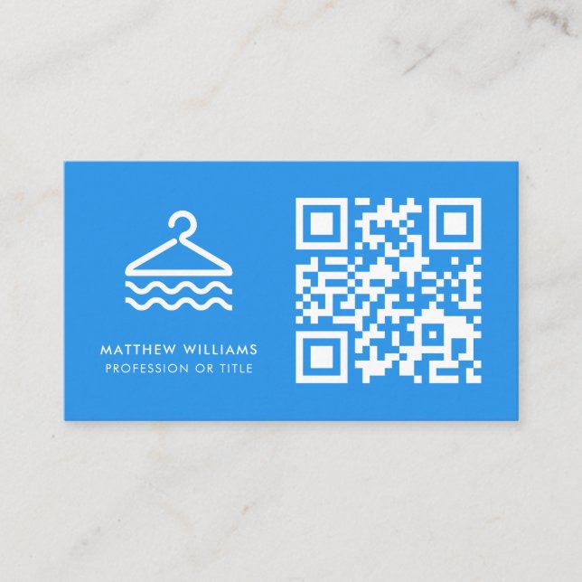 Carte De Visite Lave-linge professionnel QR Code Logo Entreprise m (Devant)
