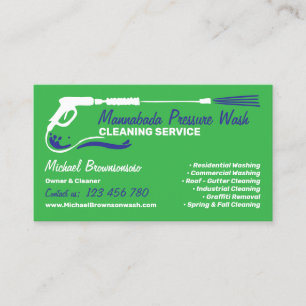 Carte De Visite Lave-pression noir Lave-linge marine vert
