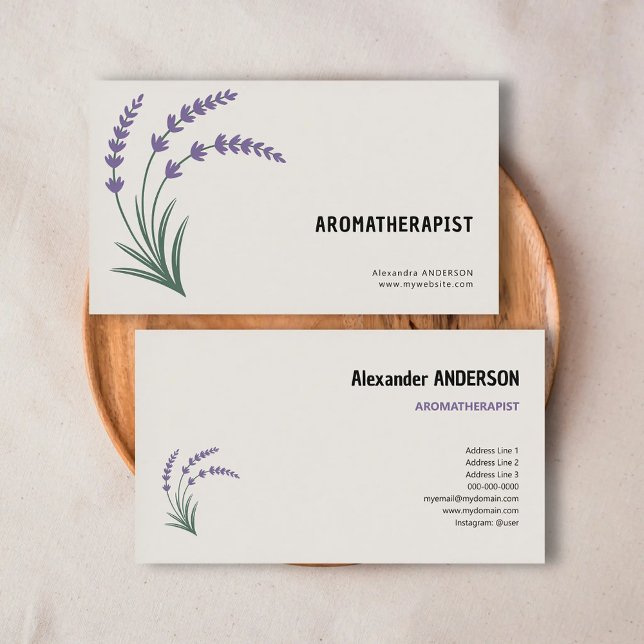 Carte De Visite Lavender & Aromatherapist (Lavender & Aromatherapist Business Card)