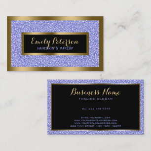 Carte De Visite Lavender Fax Parties scintillant Gold Accents Maqu
