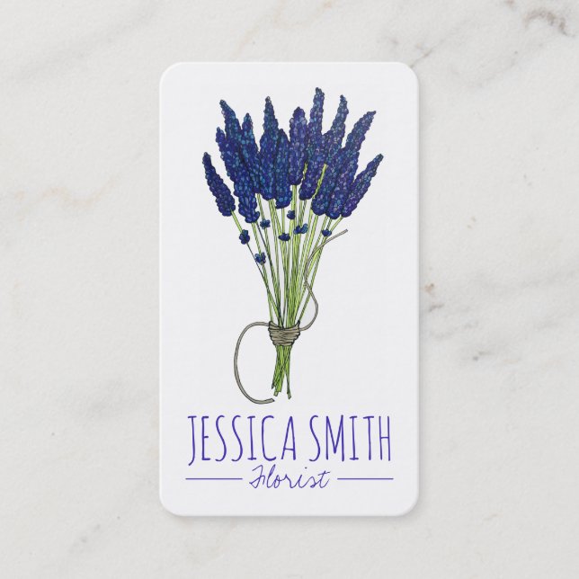 Carte De Visite Lavender Herb Bunch Fleurs Gardener fleuriste (Devant)