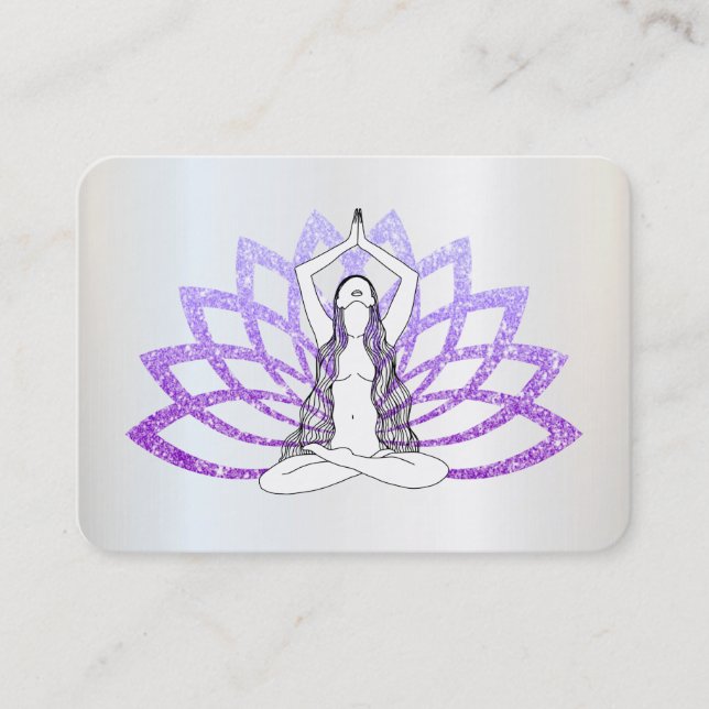 Carte De Visite *~* Lavender Lotus Yoga Femme Healing Energy  (Devant)