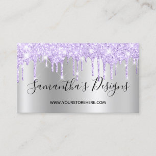 Carte De Visite Lavender Parties scintillant Drivers Silver Ombre