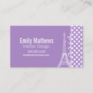 Carte De Visite Lavender Purple Pois ; Paris