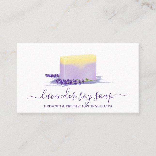 Carte De Visite Lavender Soap Soap Spa naturel cosmétique (Devant)