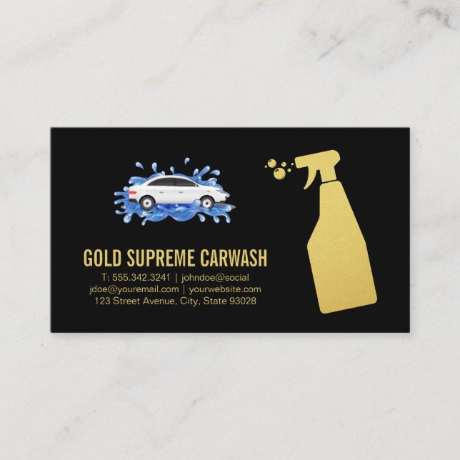 Carte De Visite Laver la voiture | Service Auto (Devant)