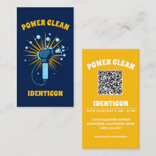 Carte De Visite Laveur haute pression Power Clean avec code QR