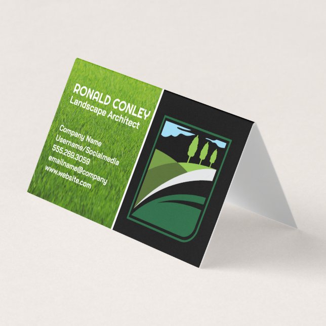 Carte De Visite Lawn Care Service Logo | Landscaping Gardening  (Devant)