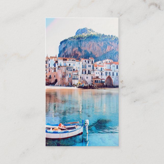 Carte De Visite ldp CEFALÙ - Sicile - plage - panorama (Devant)