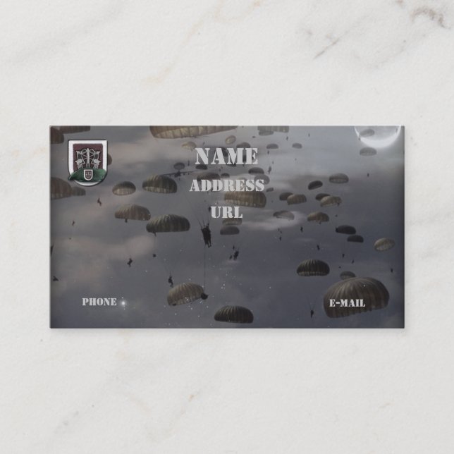 Carte De Visite le 5ème groupe de forces spéciales contrôle le (Devant)