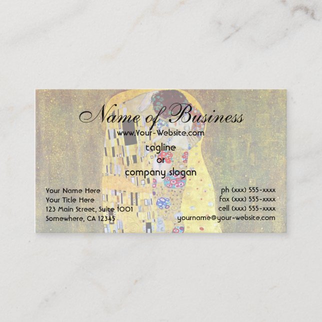 Carte De Visite Le baiser de Gustav Klimt (Devant)