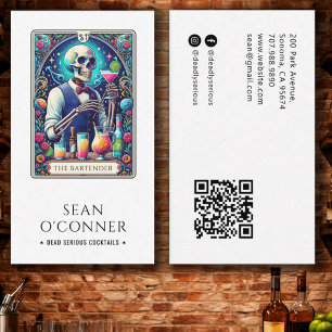 Carte De Visite Le Barman Tarot Squelette QR